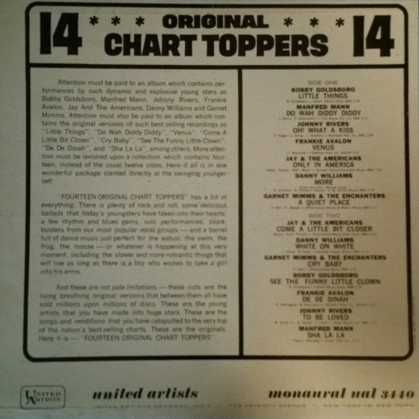 Various : 14 Original Chart Toppers  (LP, Comp, Mono)