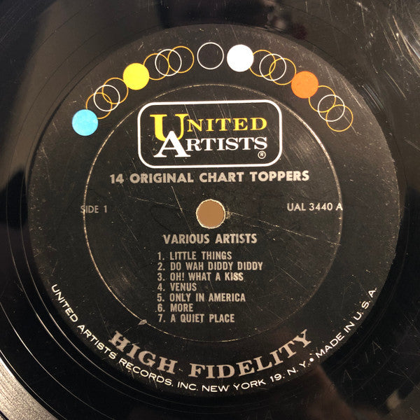 Various : 14 Original Chart Toppers  (LP, Comp, Mono)