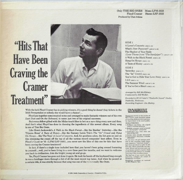 Floyd Cramer : Only The Big Ones (LP, Album, Ind)