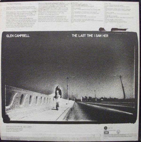 Glen Campbell : The Last Time I Saw Her (LP, Album, Win)