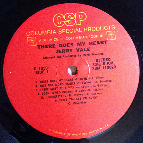 Jerry Vale : There Goes My Heart (LP, Album, RE)