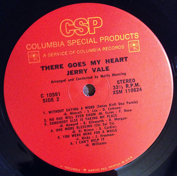 Jerry Vale : There Goes My Heart (LP, Album, RE)