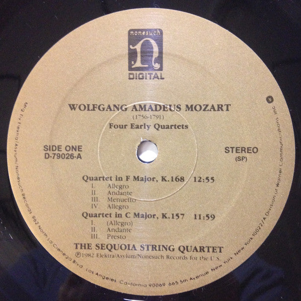 Mozart*, The Sequoia String Quartet : Four Early Quartets (LP)