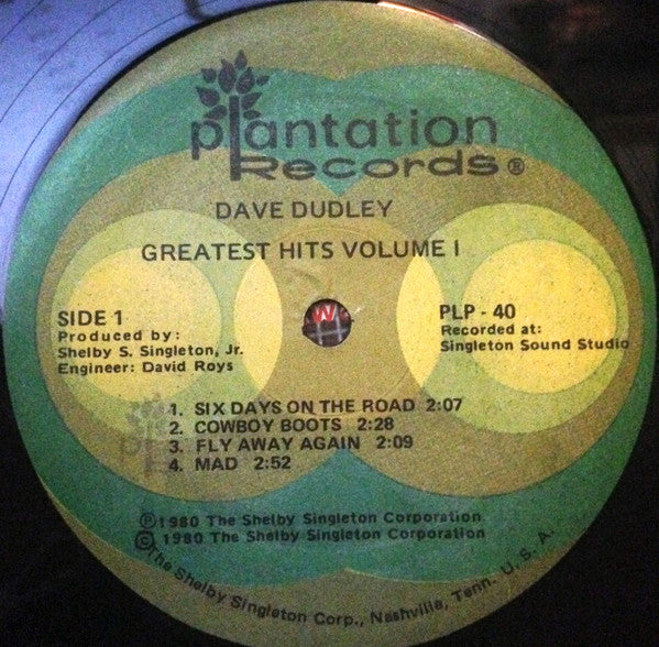 Dave Dudley : Volume One Greatest Hits (LP, Comp)