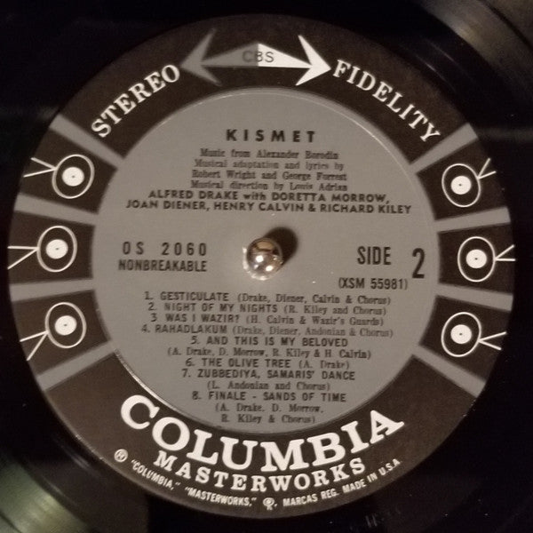 Alfred Drake & The Kismet Original Broadway Cast : Kismet (LP, Album)