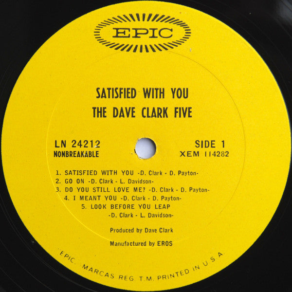 The Dave Clark Five : Satisfied With You (LP, Album, Mono, Pit)