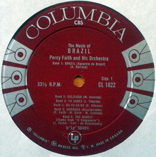 Percy Faith & His Orchestra : The Music Of Brazil! (LP, Album, Mono)