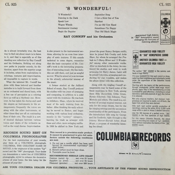 Ray Conniff : 'S Wonderful! (LP, Album, Mono)