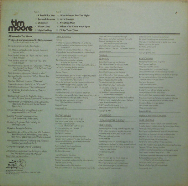 Tim Moore : Tim Moore (LP, Album, Mon)