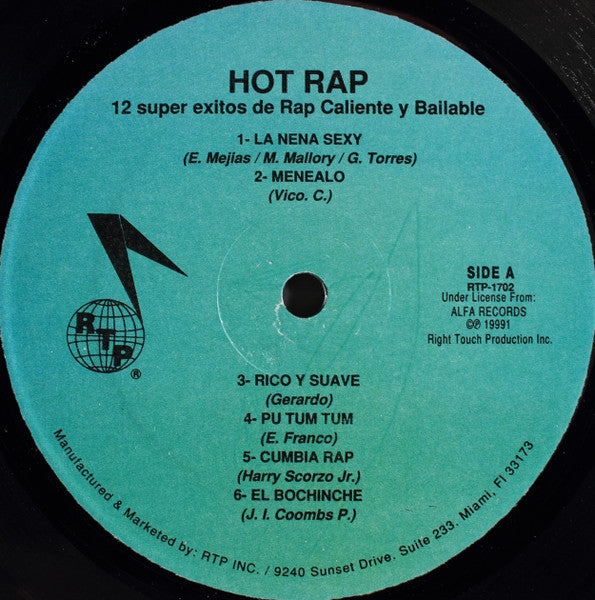 Hot Rap : 12 Super Exitos De Rap Caliente Y Bailable (LP, Comp)