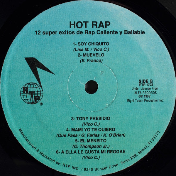 Hot Rap : 12 Super Exitos De Rap Caliente Y Bailable (LP, Comp)