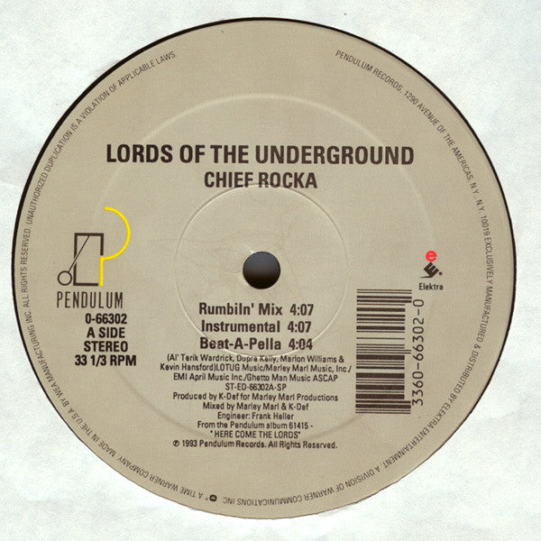 Lords Of The Underground : Chief Rocka (12")