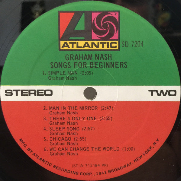 Graham Nash : Songs For Beginners (LP, Album, PR )