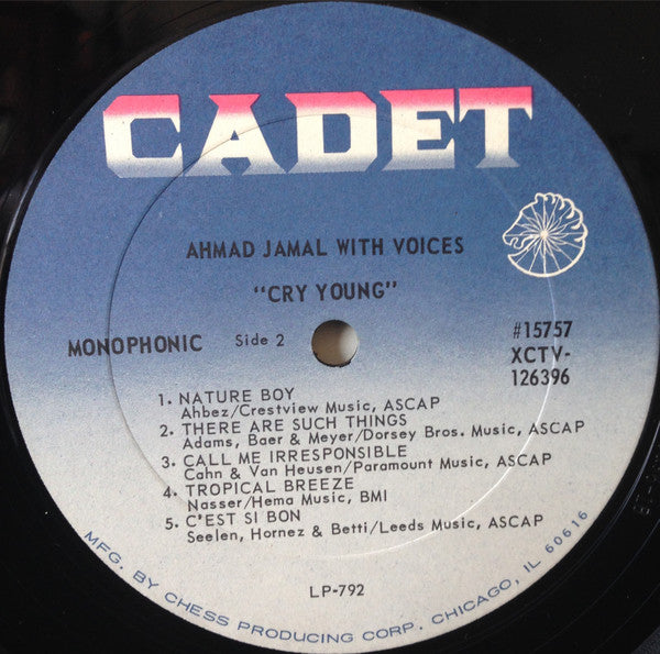 Ahmad Jamal : Cry Young (LP, Album, Mono)