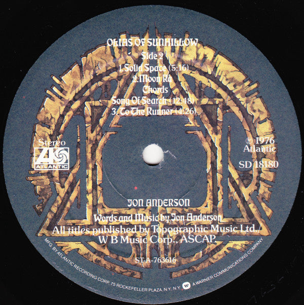 Jon Anderson : Olias Of Sunhillow (LP, Album, Pre)