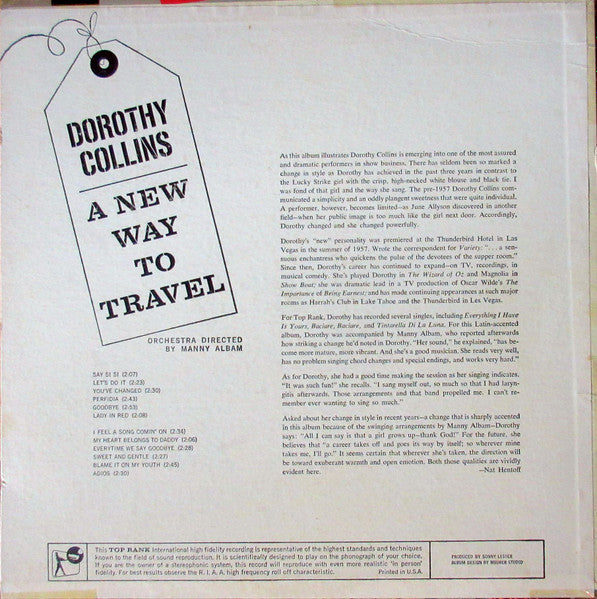 Dorothy Collins : A New Way To Travel (LP, Album, Mono)