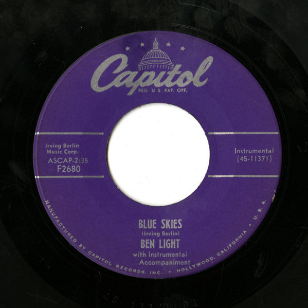 Ben Light : Hindustan / Blue Skies (7", Single)