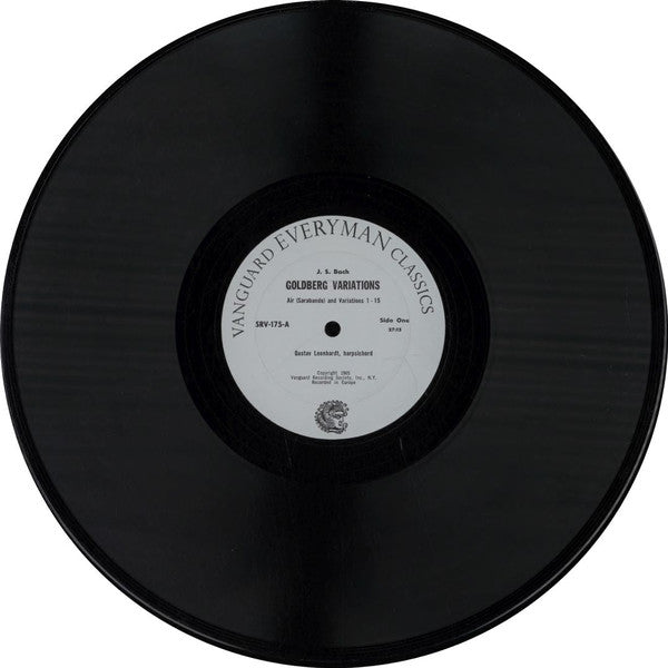 Gustav Leonhardt, Johann Sebastian Bach : Goldberg Variations - Aria With Thirty Variations (LP, Mono)