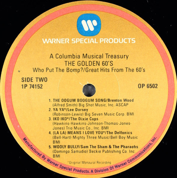 Various : Great Hits From The 60's / Who Put The Bomp...?  (LP, Comp, Club)
