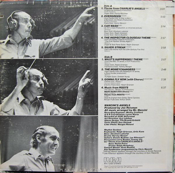 Henry Mancini : Mancini's Angels (LP, Album, Ind)
