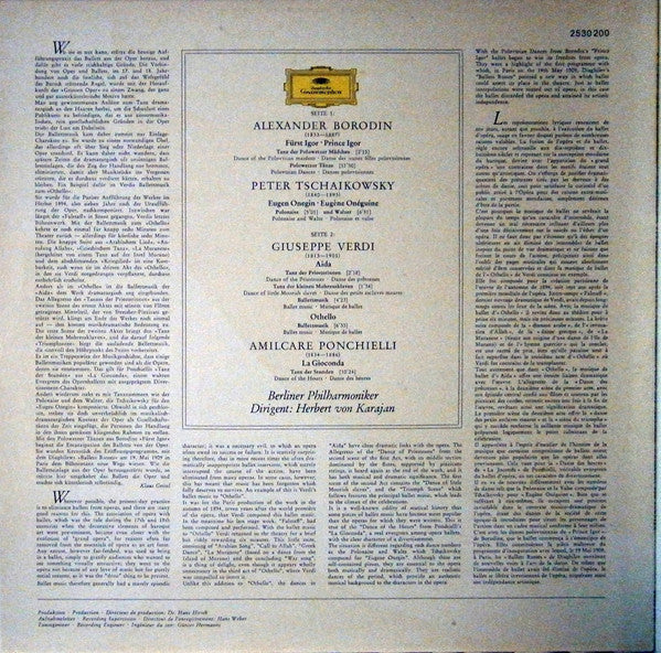 Karajan*, Berliner Philharmoniker : Opernballette (LP)