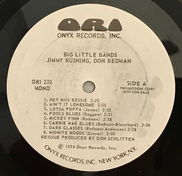 Jimmy Rushing, Don Redman, Russell Jacquet, Joe Thomas (3) : Big Little Bands (LP, Comp, Mono, Promo, RE)