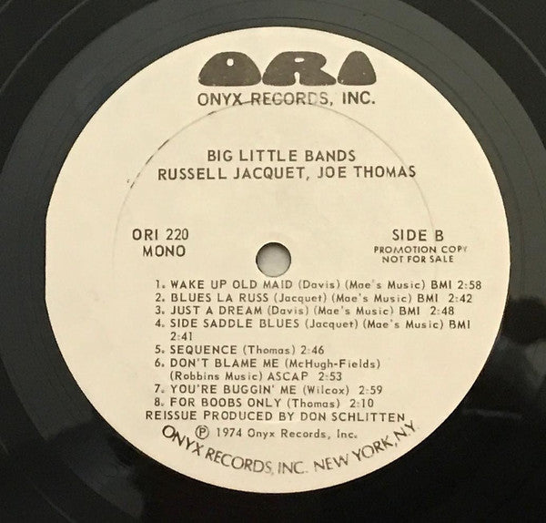 Jimmy Rushing, Don Redman, Russell Jacquet, Joe Thomas (3) : Big Little Bands (LP, Comp, Mono, Promo, RE)