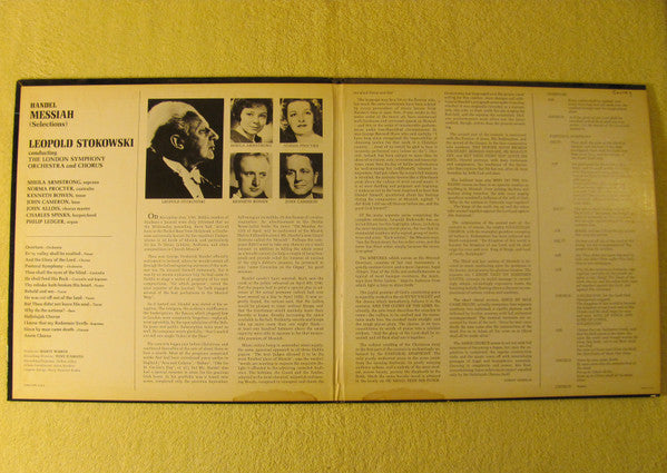 Handel*, Leopold Stokowski Conducting London Symphony Orchestra & Chorus*, Sheila Armstrong, Norma Procter, Kenneth Bowen, John Cameron, John Alldis, Charles Spinks (2), Philip Ledger : Messiah (Selections) (LP, Gat)