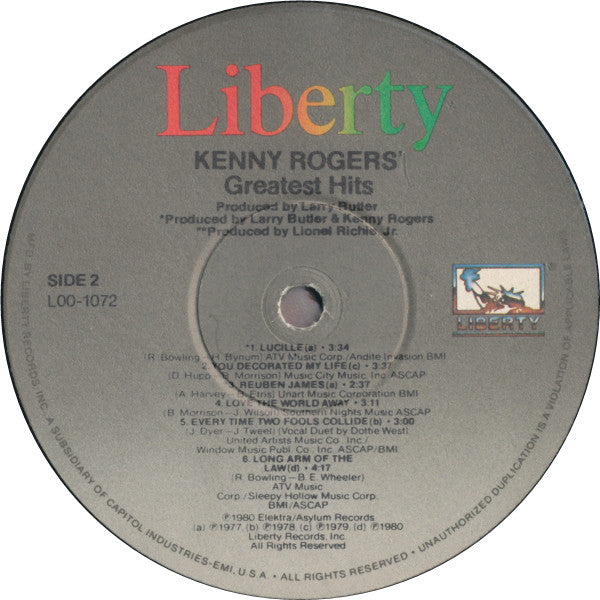 Kenny Rogers : Greatest Hits (LP, Comp, Win)
