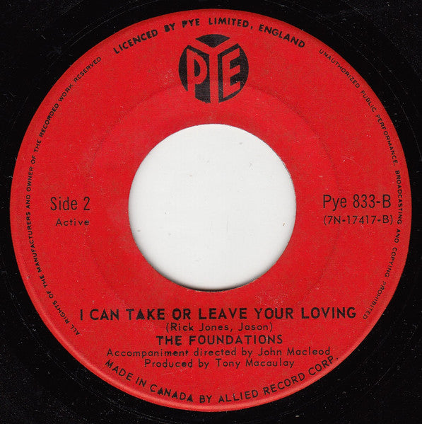 The Foundations : Back On My Feet Again  (7", Single)