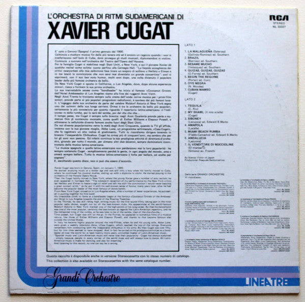 Xavier Cugat And His Orchestra : L'Orchestra Di Ritmi Sudamericani di Xavier Cugat (LP, Comp)