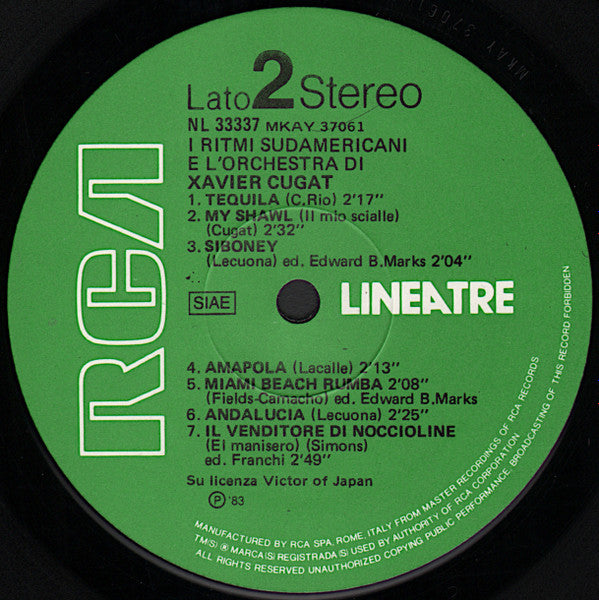 Xavier Cugat And His Orchestra : L'Orchestra Di Ritmi Sudamericani di Xavier Cugat (LP, Comp)