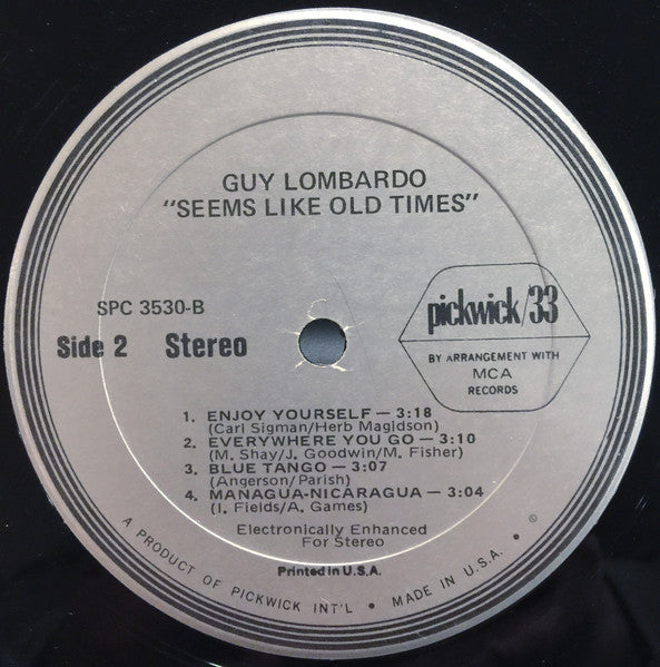 Guy Lombardo : Seems Like Old Times (LP, Comp)