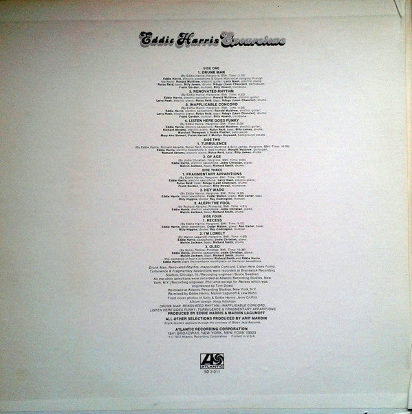 Eddie Harris : Excursions (2xLP, Album, RI)