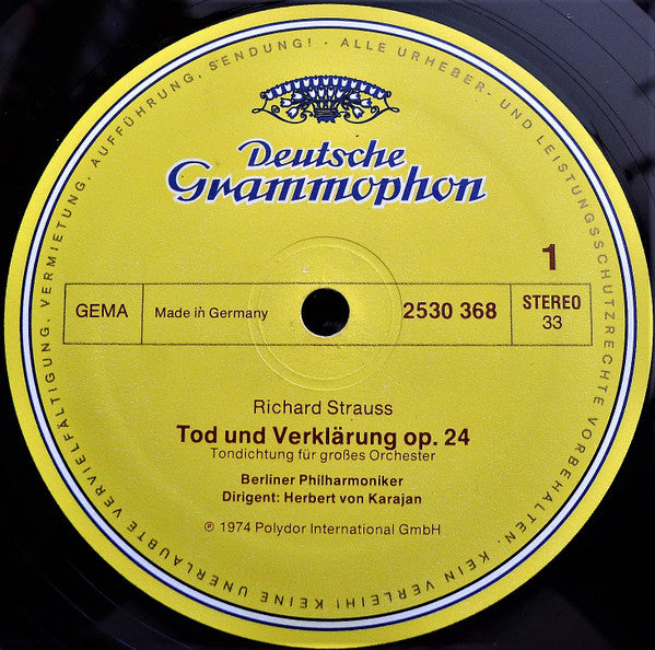 Richard Strauss - Gundula Janowitz • Berliner Philharmoniker • Herbert von Karajan : Tod Und Verklärung • Vier Letzte Lieder (LP)