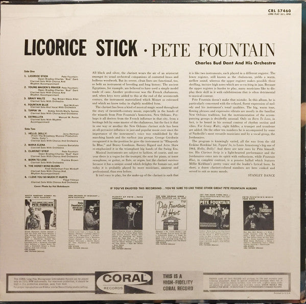 Pete Fountain : Licorice Stick (LP, Album, Mono, Glo)