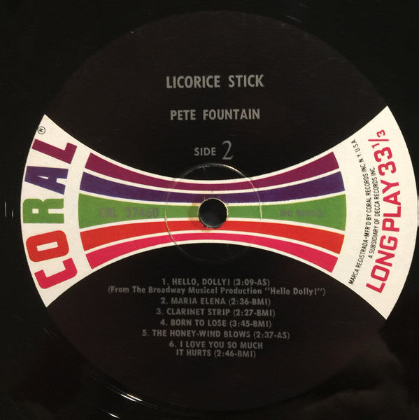 Pete Fountain : Licorice Stick (LP, Album, Mono, Glo)