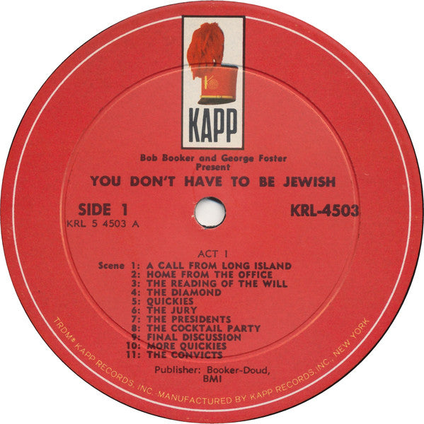 Bob Booker And George Foster : You Don't Have To Be Jewish (LP, Album, Mono)