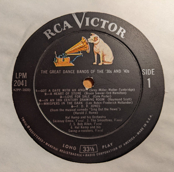 Hal Kemp And His Orchestra : The Great Dance Bands Of The '30s And '40s (LP, Comp, Mono)