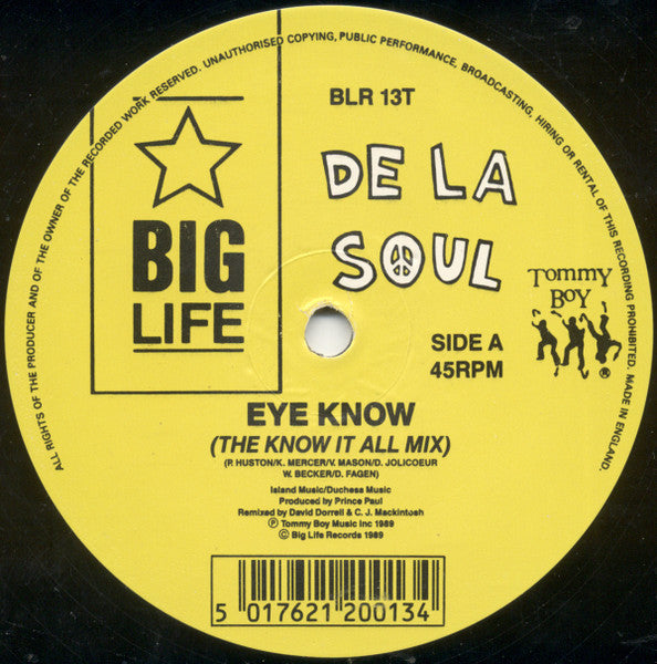 De La Soul : Eye Know (12", Single)