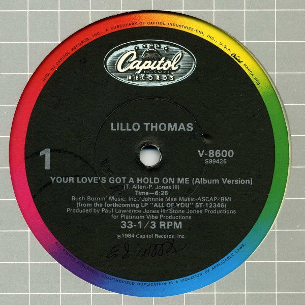 Lillo Thomas : Your Love's Got A Hold On Me (12")