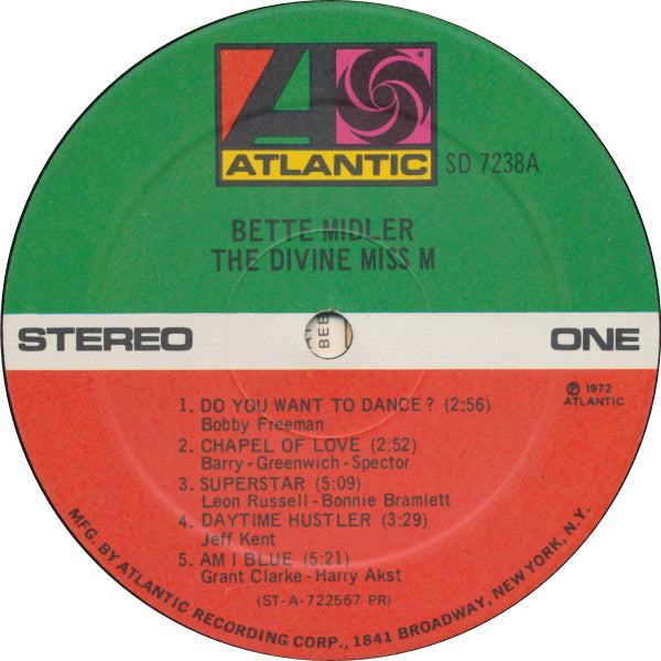 Bette Midler : The Divine Miss M (LP, Album, Pre)