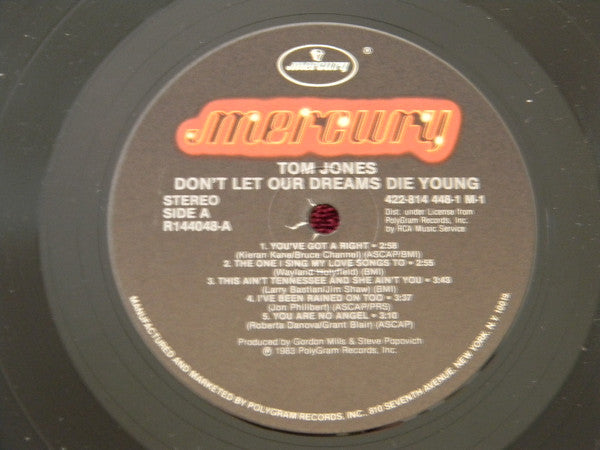 Tom Jones : Don't Let Our Dreams Die Young (LP, Album, Club)