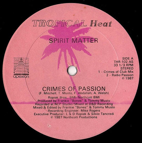 Spirit Matter : Crimes Of Passion (12", Red)