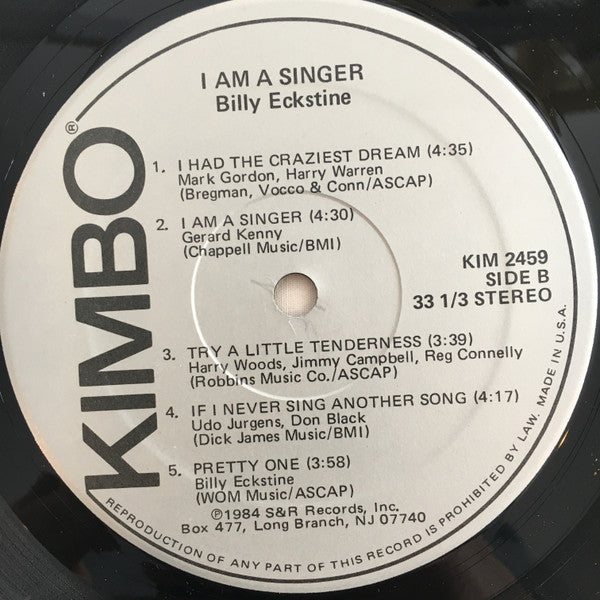 Billy Eckstine : I Am A Singer (LP, Album)