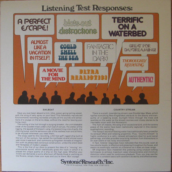 No Artist : Environments (Totally New Concepts In Sound - Disc 8) (LP, Quad)