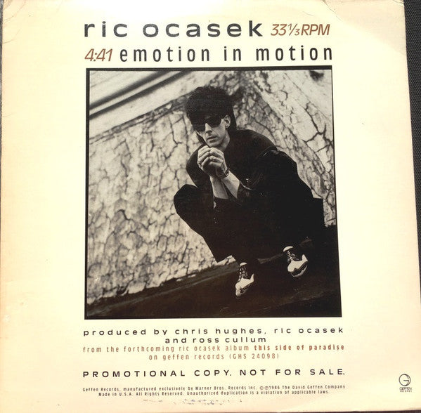 Ric Ocasek - Emotion In Motion (1986 33 ⅓ RPM, Promo)
