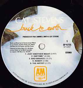Cat Stevens - Back To Earth (1978)