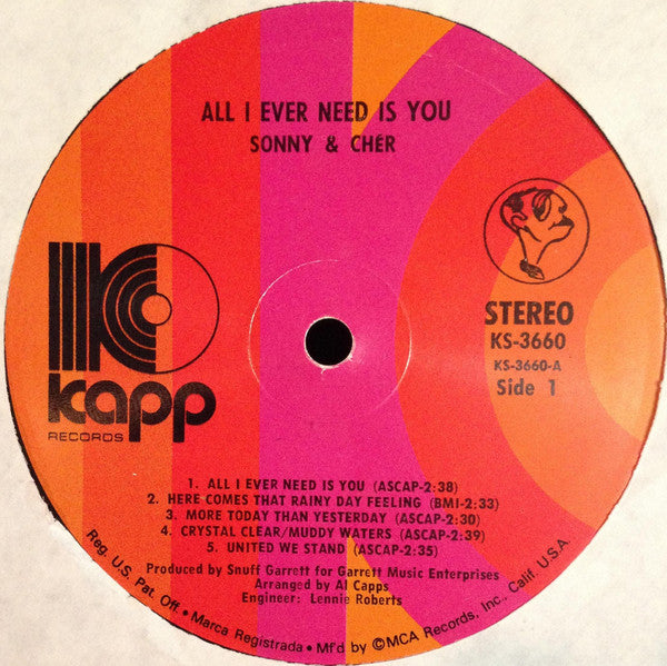 Sonny & Cher - All I Ever Need Is You (1972)