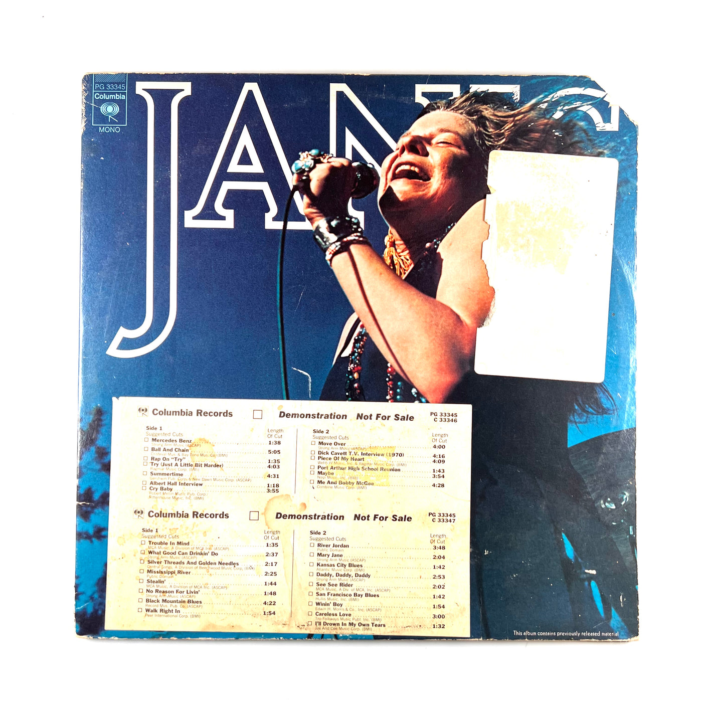 Janis Joplin - Janis - 1975 Mono Promo